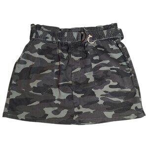 Camo Mini Skirt  90s Y2K NWT Womens Large Camouflage Belted Utility by Jolt